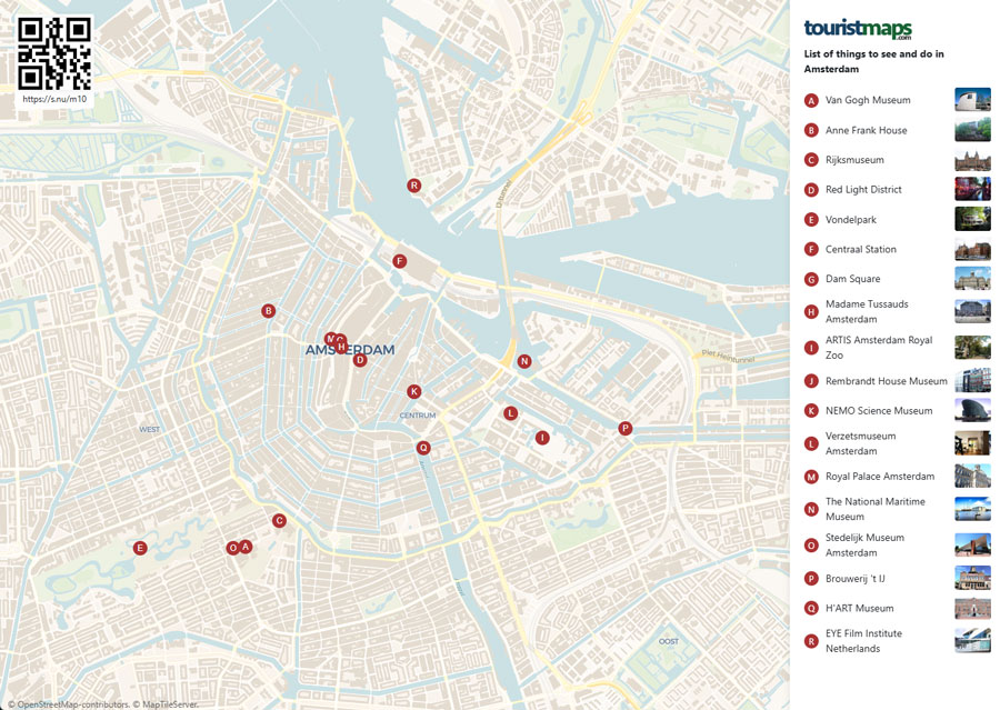 Amsterdam tourist map