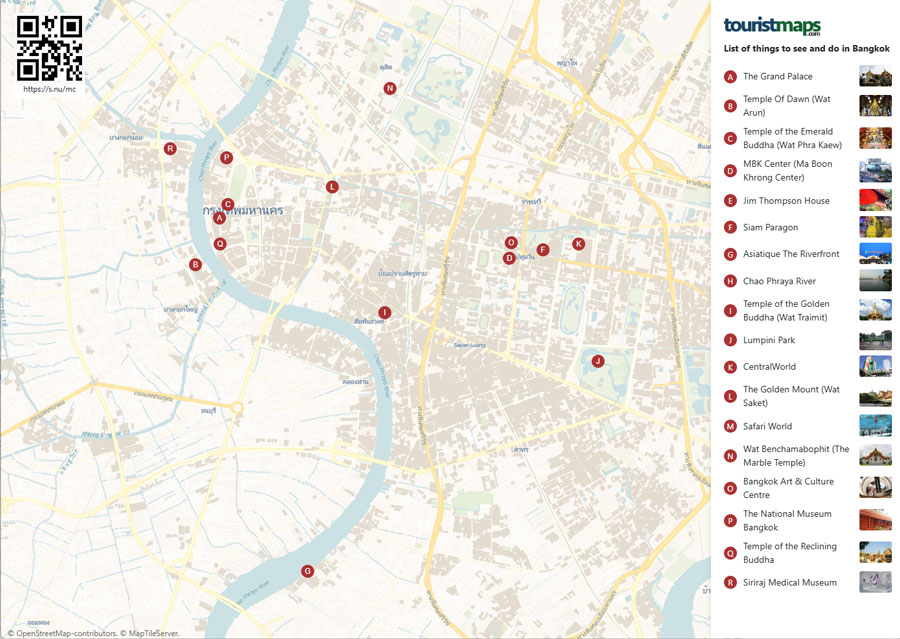 Bangkok tourist map