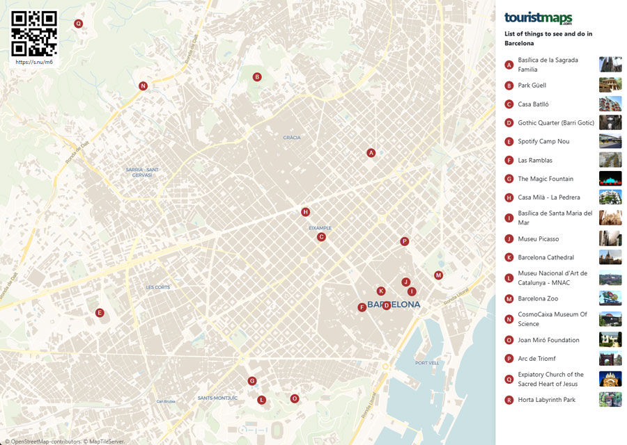 Barcelona tourist map