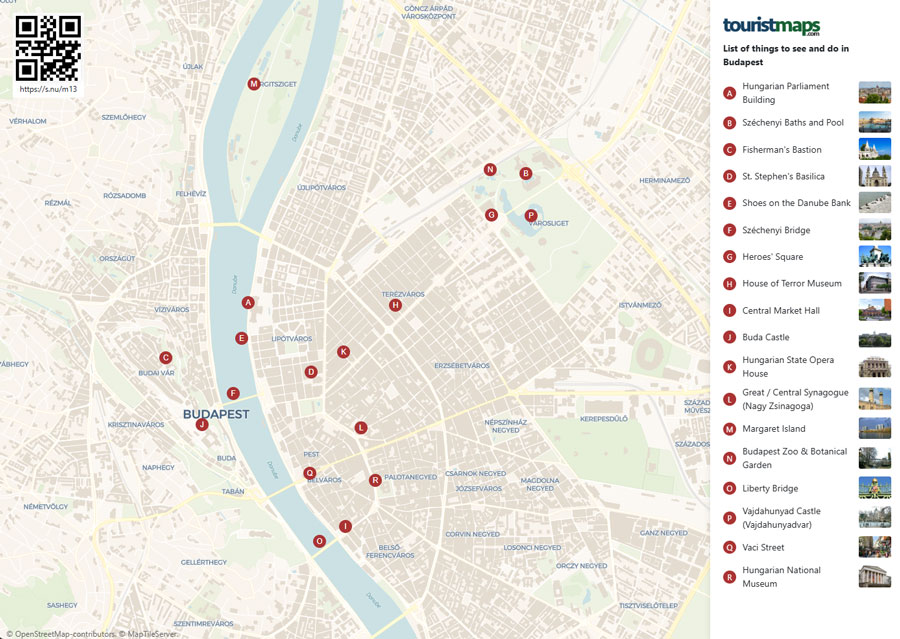 Budapest tourist map