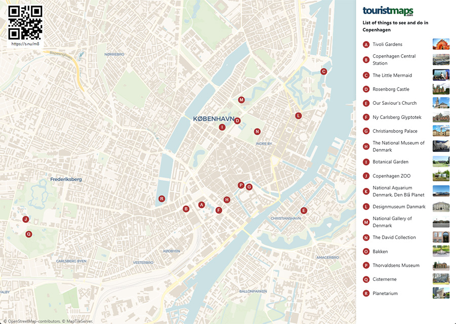 Copenhagen tourist map