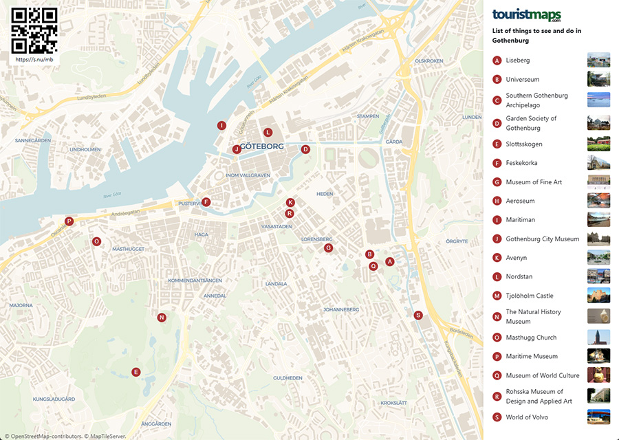 Gothenburg tourist map