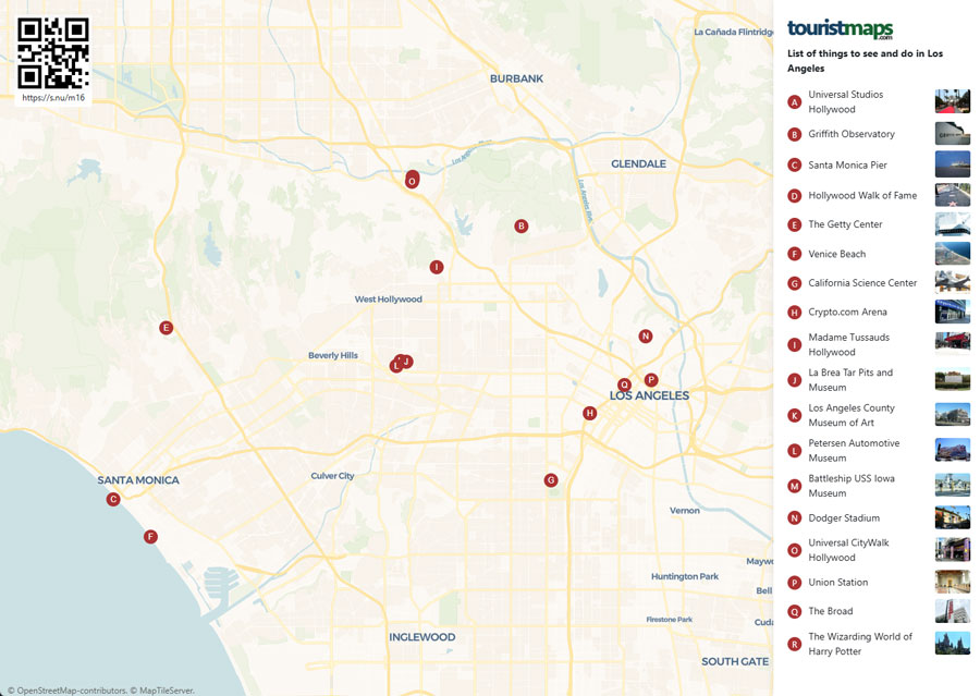 Los Angeles tourist map