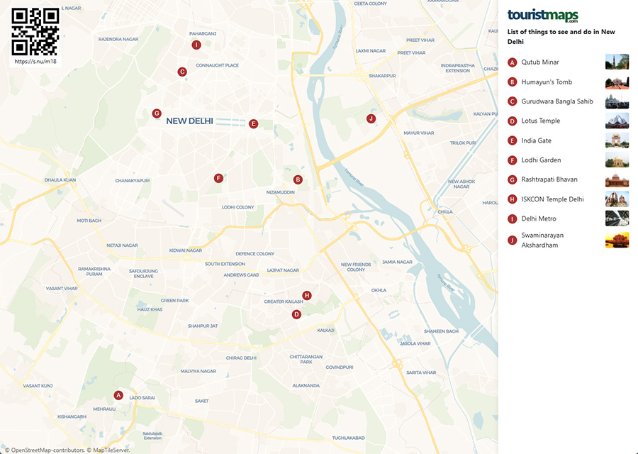 New Delhi tourist map