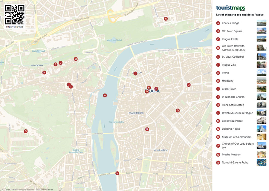 Prague tourist map