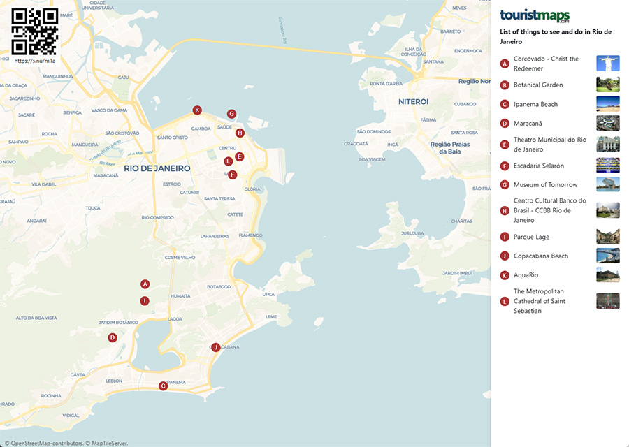 Rio de Janeiro tourist map
