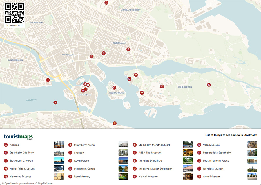 Stockholm tourist map