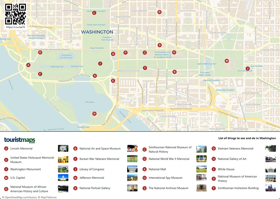 Washington tourist map